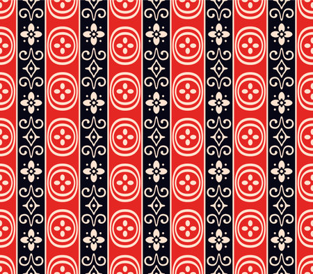 Japanese Motif Stripe Vector Seamless Patternのイラスト素材