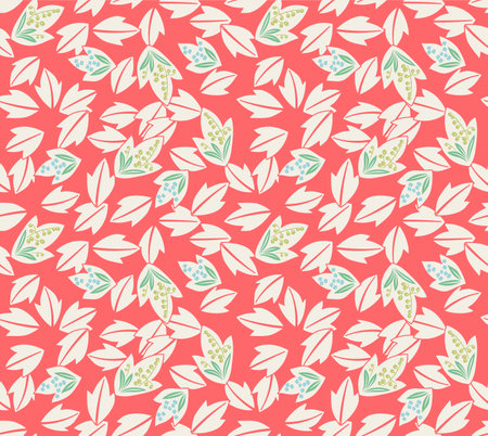 Japanese Leaf Fall Vector Seamless Patternのイラスト素材