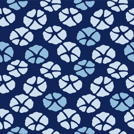 Japanese Morning Glory Flower Bloom Vector Seamless Patternのイラスト素材