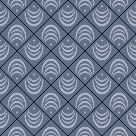 Japanese Wave Line Diamond Vector Seamless Patternのイラスト素材