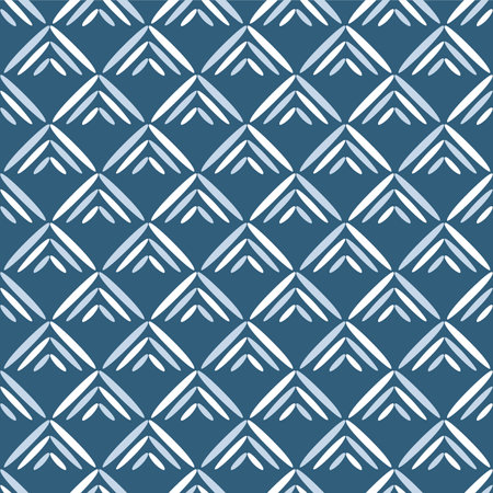 Japanese Triangle Line Diamond Vector Seamless Patternのイラスト素材