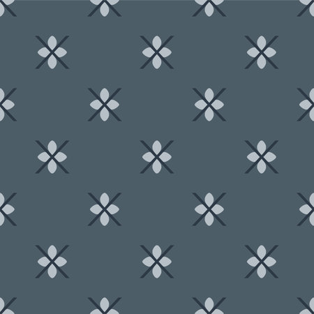Japanese Cross Flower Star Vector Seamless Patternのイラスト素材