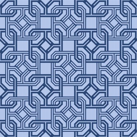 Japanese Octagon Square Net Vector Seamless Patternのイラスト素材