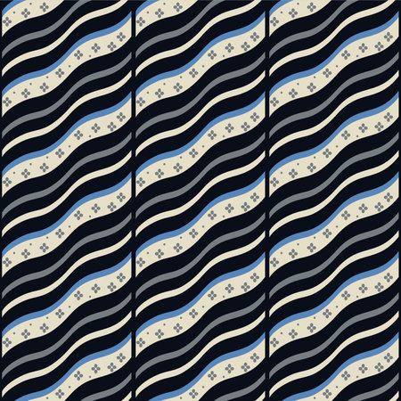 Japanese Diagonal Wave Line Vector Seamless Patternのイラスト素材