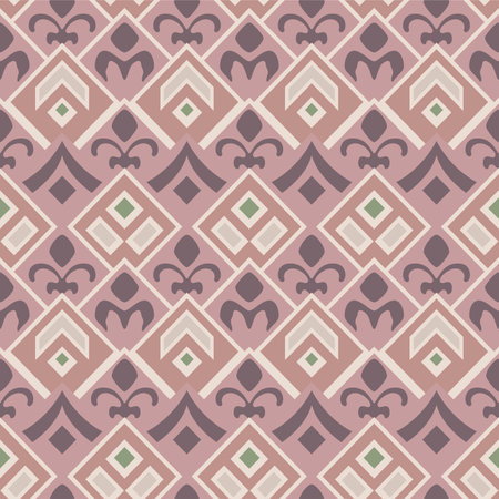 Japanese Diamond Flower Vector Seamless Patternのイラスト素材