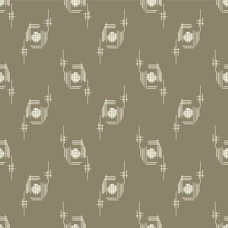 Japanese Circle Star Motif Vector Seamless Patternのイラスト素材
