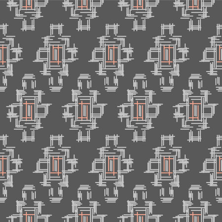 Japanese Cross Line Diamond Vector Seamless Pattern