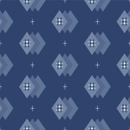 Japanese Star Diamond Motif Vector Seamless Patternのイラスト素材