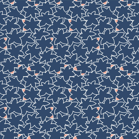 Japanese Pretty Maple Leaf Fall Vector Seamless Patternのイラスト素材