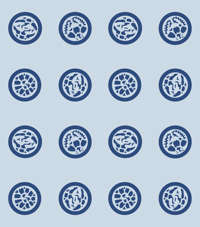 Japanese Circle Motif Vector Seamless Patternのイラスト素材