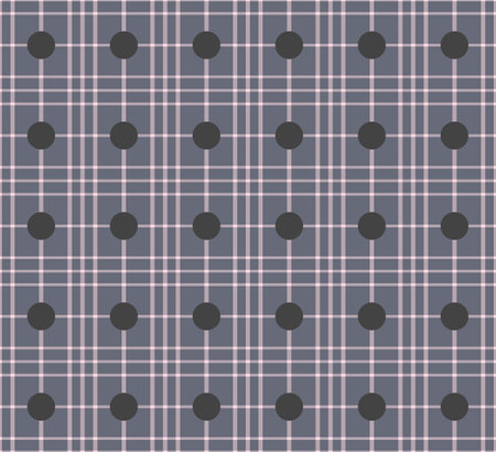 Japanese Plaid Circle Vector Seamless Patternのイラスト素材