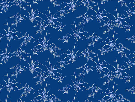Japanese Garden Bouquet Vector Seamless Patternのイラスト素材