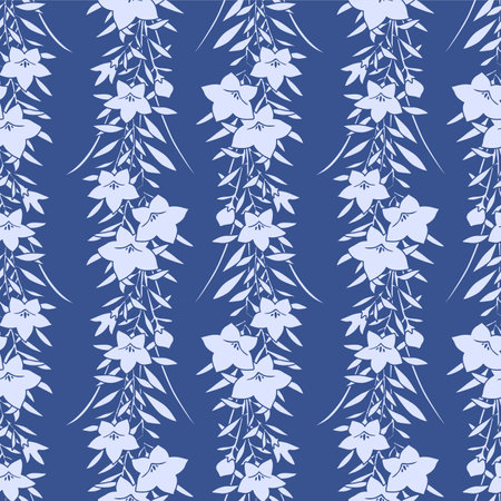 Japanese Star Flower Bouquet Strpe Vector Seamless Patternのイラスト素材