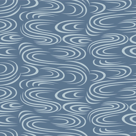 Japanese Curl Wave Line Vector Seamless Patternのイラスト素材