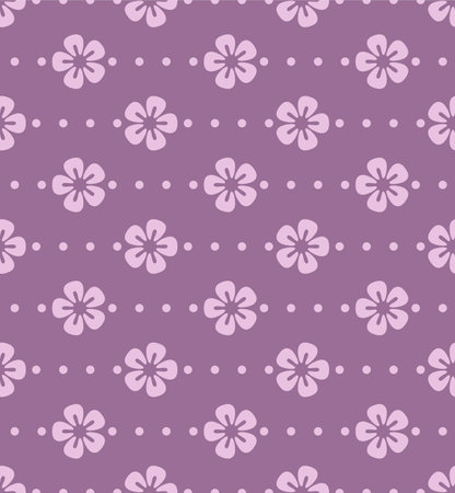 Japanese Cherry Blossom Dot Line Vector Seamless Patternのイラスト素材
