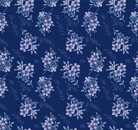 Japanese Pretty Bouquet Vector Seamless Patternのイラスト素材