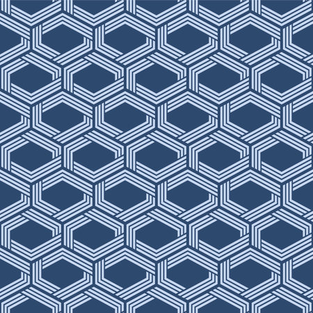 Japanese Mesh Line Hexagon Vector Seamless Patternのイラスト素材
