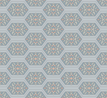 Japanese Tribal Hexagon Vector Seamless Patternのイラスト素材
