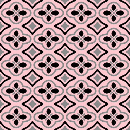 Japanese Diamond Flower Mosaic Vector Seamless Patternのイラスト素材