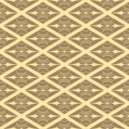 Japanese Classic Flower Diamond Motif Vector Seamless Patternのイラスト素材
