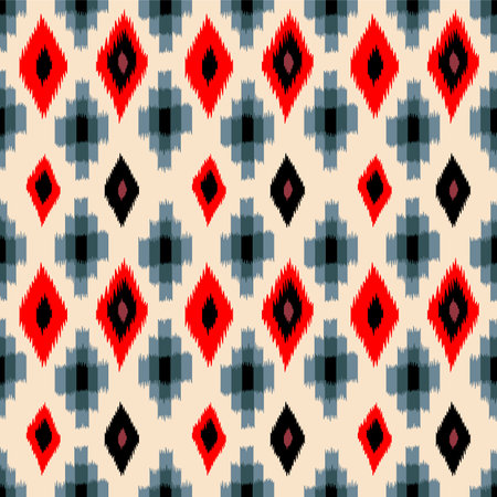 Japanese Embroidery Diamond Net Vector Seamless Patternのイラスト素材