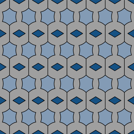 Japanese Diamond Hexagon Line Vector Seamless Patternのイラスト素材