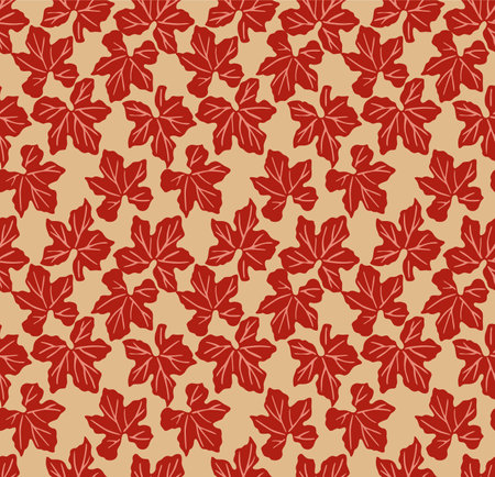 Japanese Wild Leaf Fall Vector Seamless Patternのイラスト素材