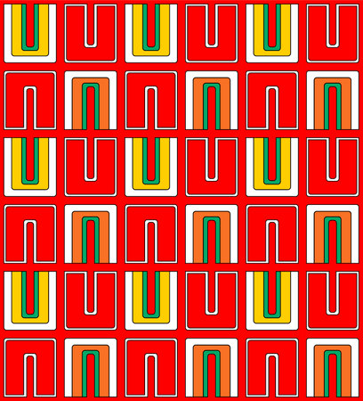 Japanese Rectangle Motif Vector Seamless Patternのイラスト素材