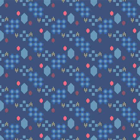 Japanese Tribal Diamond Vector Seamless Patternのイラスト素材