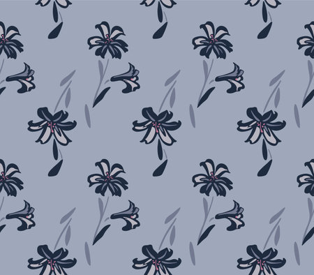 Japanese Garden Bouquet Vector Seamless Patternのイラスト素材