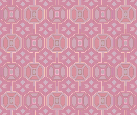 Japanese Octagon Line Vector Seamless Patternのイラスト素材