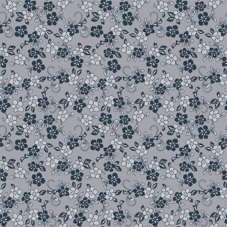 Japanese Sweet Garden Flower Vector Seamless Patternのイラスト素材