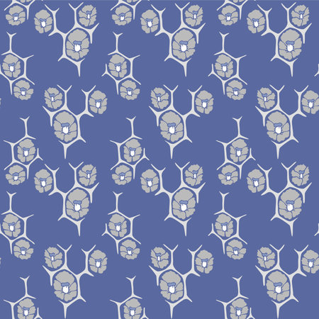Japanese Tropical Flower Hexagon Vector Seamless Patternのイラスト素材