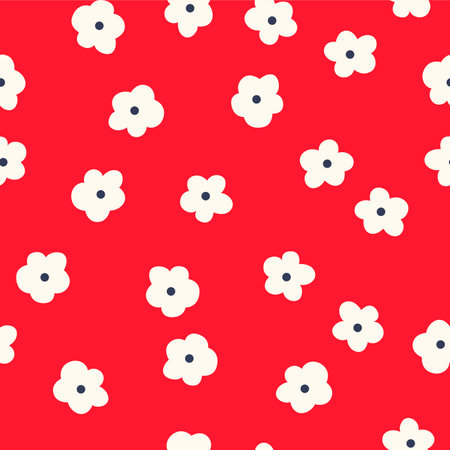 Japanese Cute Cherry Blossom Fall Vector Seamless Patternのイラスト素材