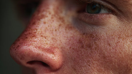 A stunning close-up of a personの素材