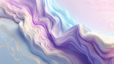 This captivating abstract image features smooth wavy patterns in soft pastel colors, creating an elegant and serene design. Perfect for various creative projects.の素材