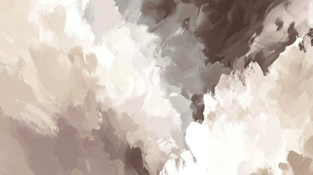 A soft and airy abstract background featuring gentle clouds in beige and gray tones, perfect for design projects, artwork, or serene aesthetics.の素材