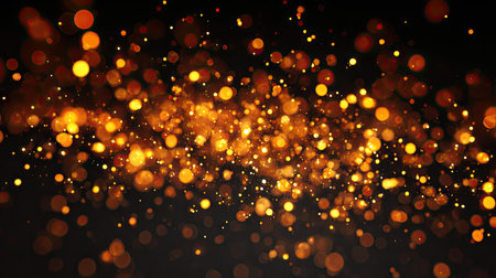 This stunning golden bokeh lights background creates a warm, dreamy atmosphere perfect for celebrations, events, and creative projects, enhancing any visual experience.の素材