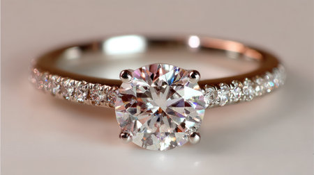 This stunning image features an elegant diamond engagement ring, showcasing a brilliant center stone and intricate accents. Perfect for jewelry enthusiasts.の素材