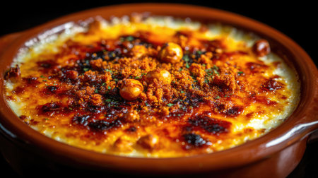 This image captures a delicious dessert featuring a creamy texture with a beautiful caramelized crust, perfect for any dining occasion. Enjoy a taste of indulgence!の素材