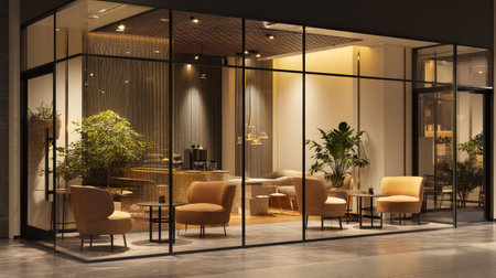 A stylish modern cafの素材