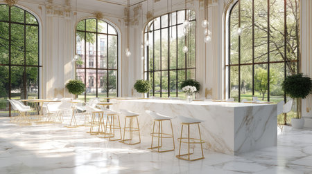 This image showcases a beautifully designed cafの素材