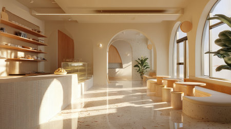 This image showcases a modern cafの素材