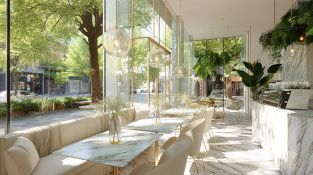 A beautifully designed cafの素材