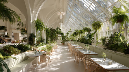 A serene and inviting indoor cafの素材