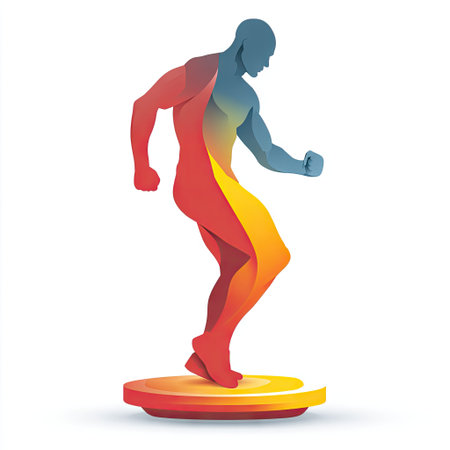 This vibrant abstract artwork beautifully captures the essence of athletic motion, embodying energy and vitality. Perfect for fitness-themed projects.の素材