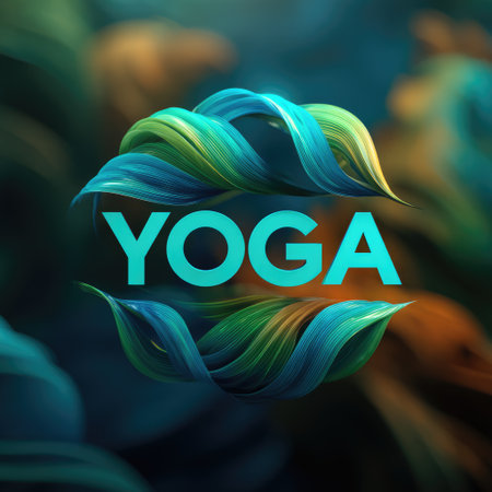 A stunning abstract design showcasing vibrant waves symbolizing yoga, wellness, and mindfulness. This artwork captures the essence of relaxation and dynamic movement.の素材