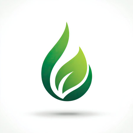 This abstract green flame design symbolizes nature and growth, ideal for environmental themes, branding, and creative projects focused on sustainability.の素材