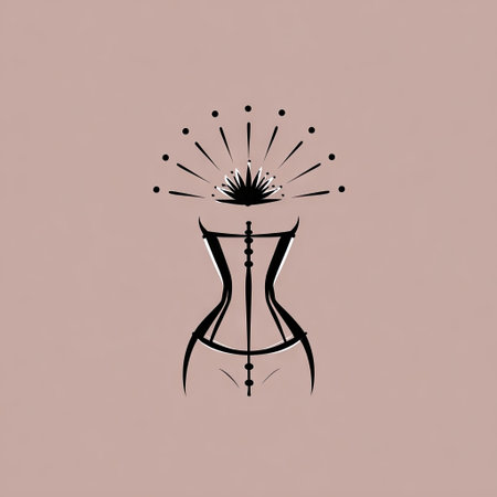 This elegant minimalist silhouette art piece features a woman enhanced by a crown-inspired design, set against a soft pink background.の素材