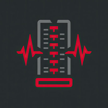 This illustration features a measurement device alongside a heartbeat graph, symbolizing health monitoring and diagnostic technology in the healthcare field.の素材